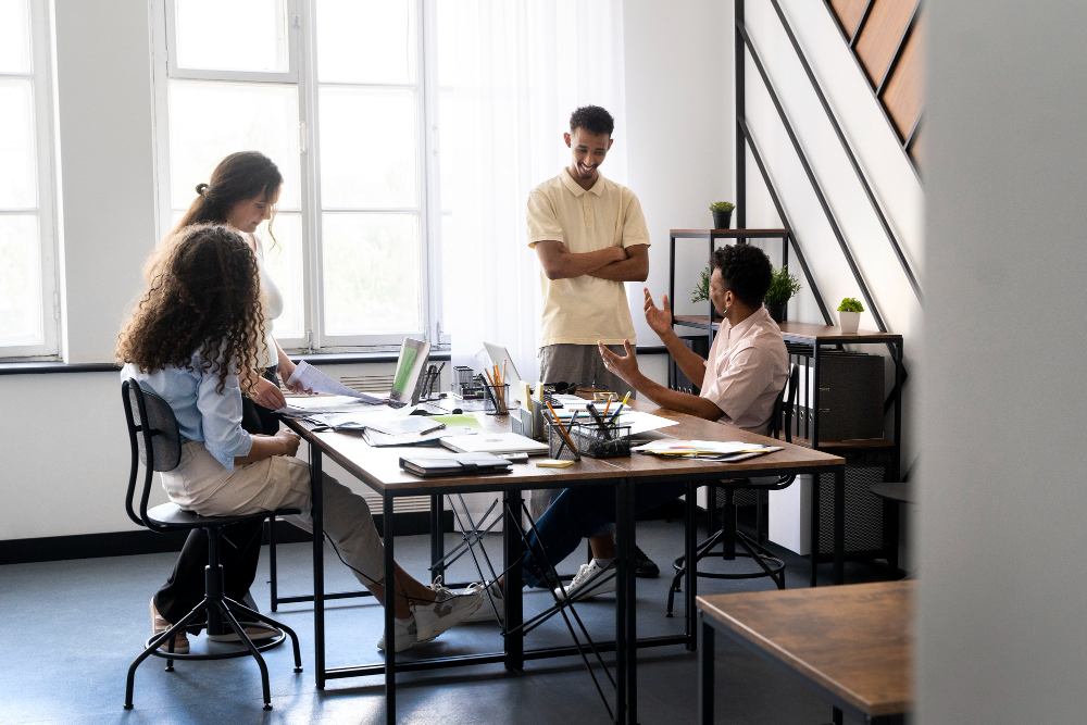 différentes personnes travaillant ensemble